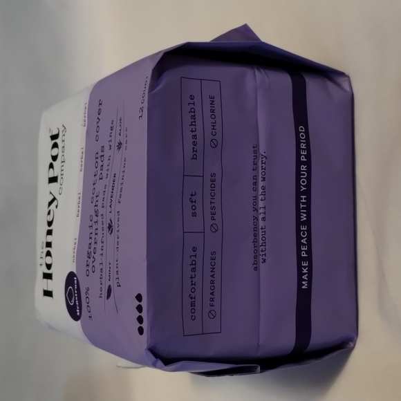 the Honey Pot company 100% organic cotton cover overnight pads 12 count - Picture 3 of 3